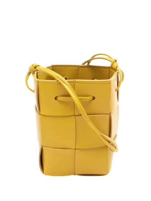Bottega Veneta Pre-Owned 2019-2021 Mini Nappa Maxi Intrecciato Cassette bucket bag Yellow I69DBKPKU7THKTSP