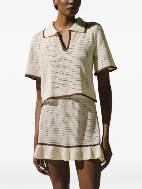 Baobab Carlotta V-neck knit T-shirt Neutrals 6321333