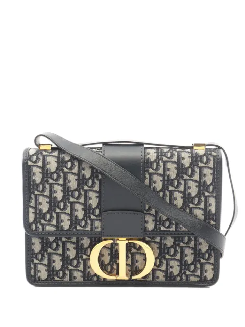 Christian Dior Pre-Owned 2019-2026 Oblique Canvas 30 Montaigne Flap crossbody bag Blue 8JYWLMX0THL39ZCA
