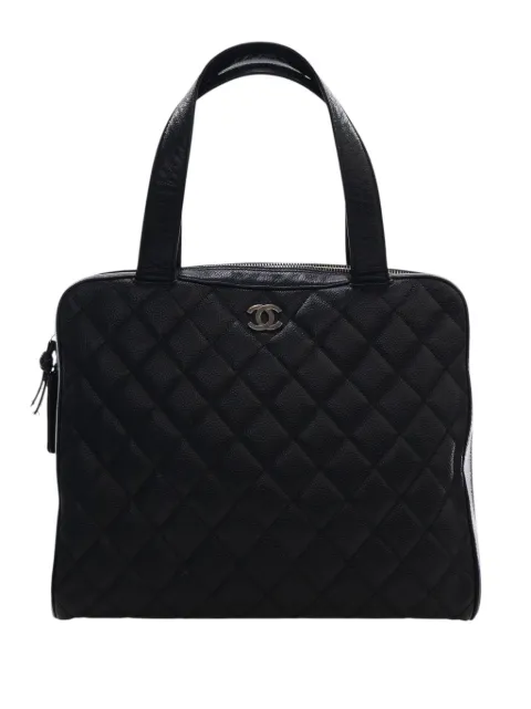 CHANEL Pre-Owned 2000-2002 CC Quilted Caviar Bowler Bag handbag Black 4KWZOMT59GJYEO99