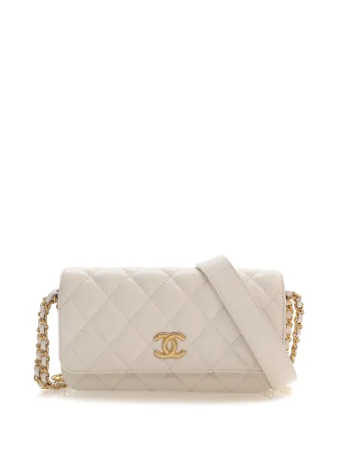CHANEL Pre-Owned 2021-2026 Small CC Quilted Caviar Twist Your Buttons Flap crossbody bag White 9YZS74RJJFKWAK35