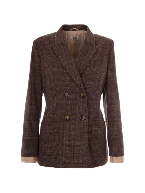 LIU JO Prince of Wales tartan blazer Brown WF6443T733A