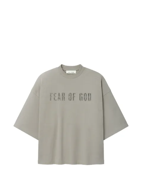 FEAR OF GOD ESSENTIALS logo-print drop-shoulder T-shirt Grey RW00270