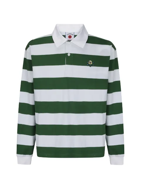 ICECREAM Cones & Bones striped rugby polo shirt Green ICPO26223