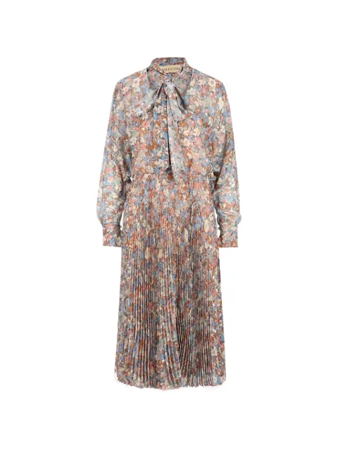 Valentino Garavani floral-print pleated dress Blue BVALC5ABK