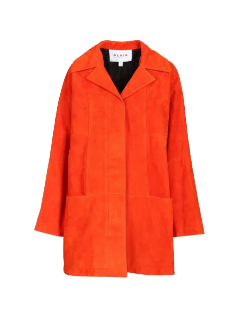 Alaïa A-line suede goatskin coat Orange AA9M1213L053D