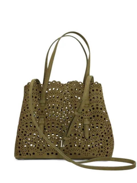 Alaïa Mina 25 bag in Vienne Wave nubuck Green AA1S06725CA322U21