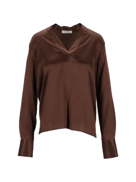 Al Duca D’Aosta 1902 V-neck blouse Brown 4636