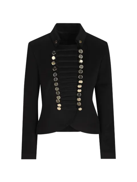 Cini military-style button-embellished jacket Black C463GID