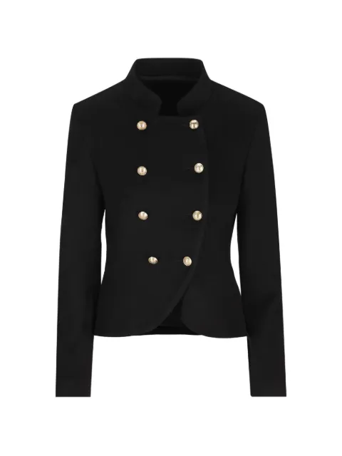 Cini double-breasted high-neck jacket Black C462GID