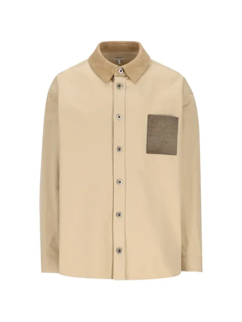 LOEWE corduroy-collar embroidered jacket Neutrals H526Y05WHC