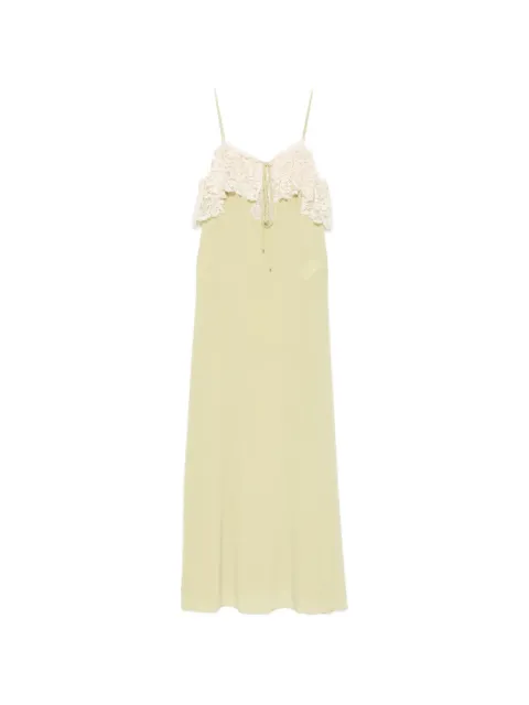 Chloé lace-trim silk maxi dress Green CH26ARO25005