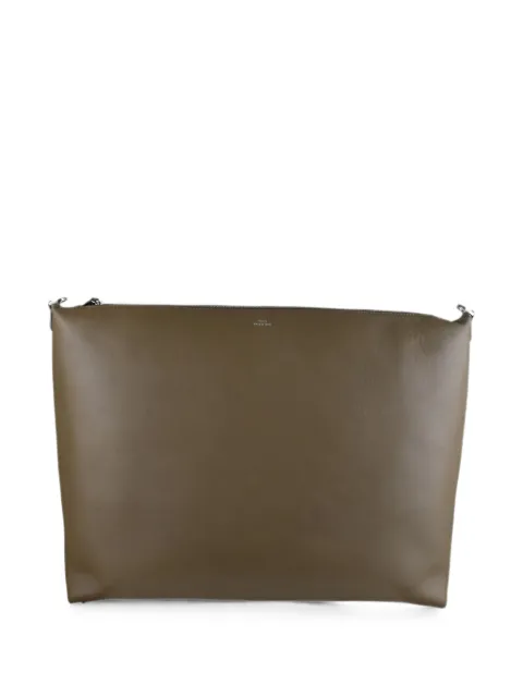 TOTEME Bevel leather tote bag Green 254WAL0098LE0155OLIVEBEVEL