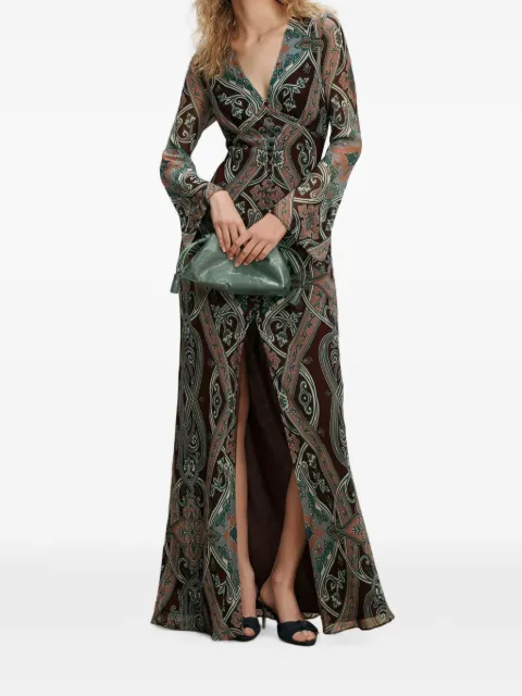 Veronica Beard Daciana paisley-print maxi dress Brown 2606GGT0622457