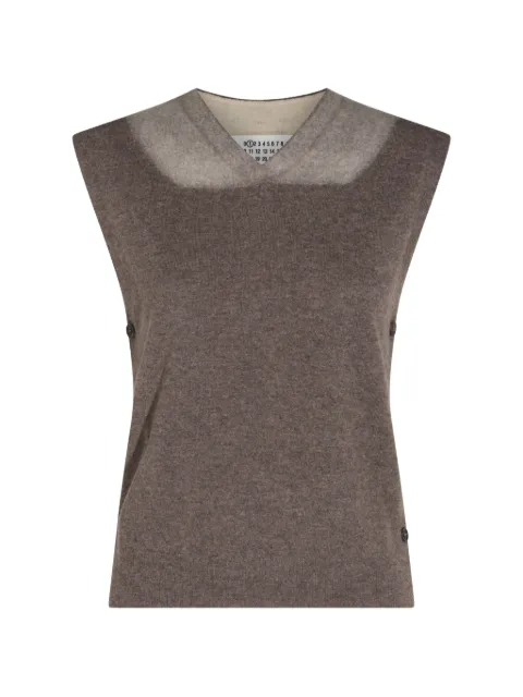 Maison Margiela button-detail sleeveless top Brown S51TH0096M13304