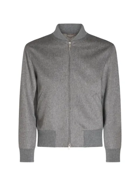 Lardini ribbed-trim wool bomber jacket Grey ACTEORCN65602
