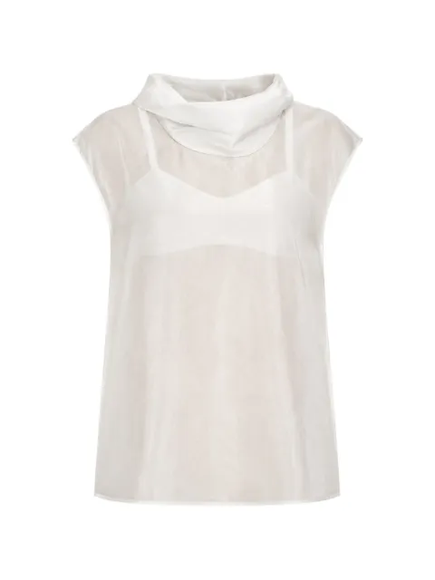 Sans Faff Halo cowl-neck blouse Neutrals SHSF0125102114