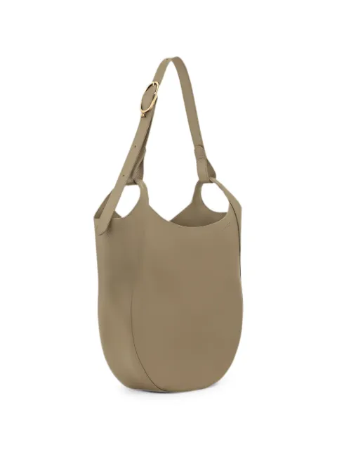 Longchamp Le Foulonné grained leather shoulder bag Neutrals 10330021M69