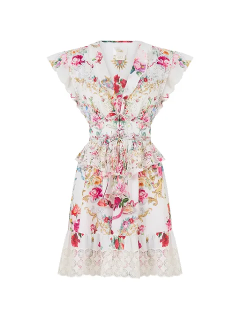 Camilla floral-print ruffled dress White 00041266TORELIBE