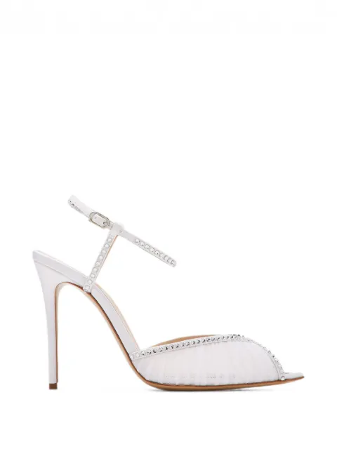 Andrea Wazen Katy crystal-embellished sandals White KATPU105TSHWHI