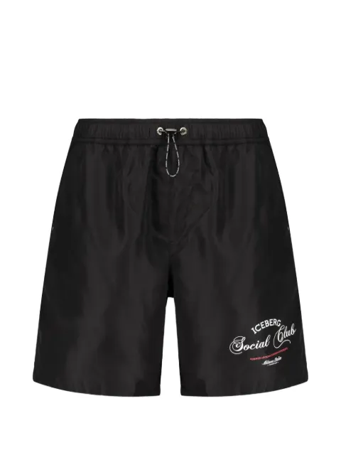 Iceberg logo-print graphic-print swim shorts Black ICE26MBM10