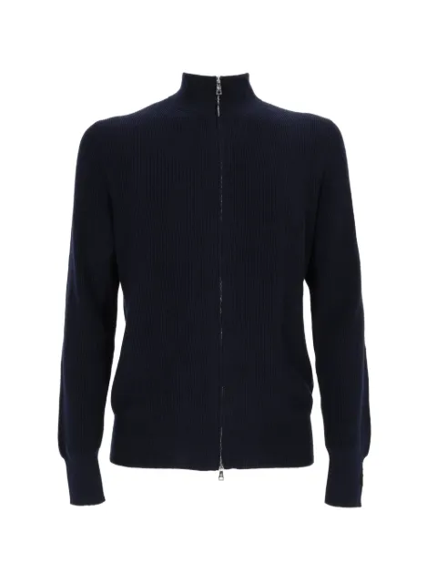 Ballantyne ribbed-knit zip-up cardigan Blue B2K03614CX6