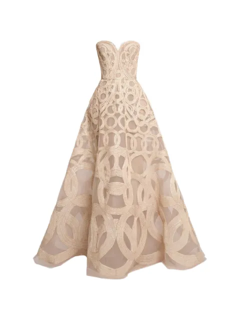 Elie Saab sequin-embroidered strapless gown Neutrals D1233NS26YA066