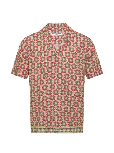 Orlebar Brown geometric-print camp-collar shirt Neutrals 282482