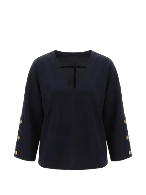 Max Mara button-detail V-neck top Blue 2621366031600