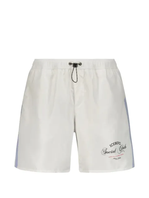 Iceberg logo-print graphic-print beach shorts White ICE26MBM10