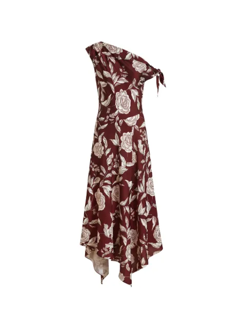 Tanya Taylor Loretta floral-print asymmetric dress Red P26D347742