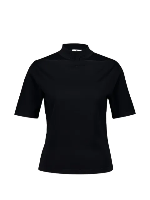 Courrèges cut-out merino wool T-shirt Black 326MTO538FI0085