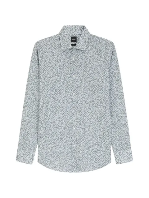 BOSS floral-print long-sleeve shirt White 50567057
