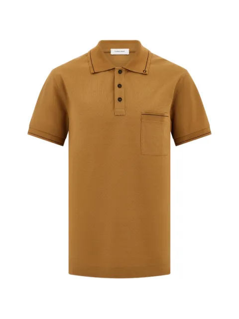 Ferragamo piqué chest-pocket polo shirt Brown 793829