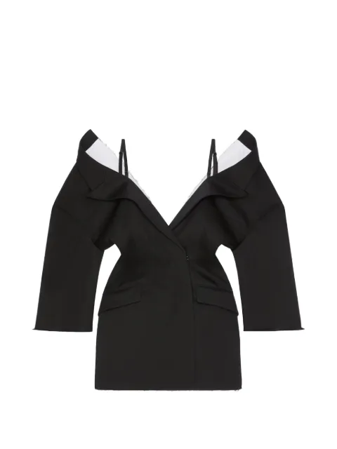 Givenchy off-the-shoulder wool mini dress Black BW22WU167D