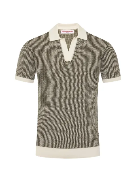Orlebar Brown Horton chevron-crochet polo shirt Green 282458