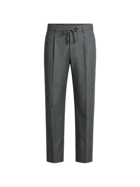 Peserico drawstring-waist pressed-crease trousers Grey R5423902710