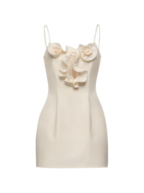 Magda Butrym floral-applique cut-out mini dress Neutrals 655726