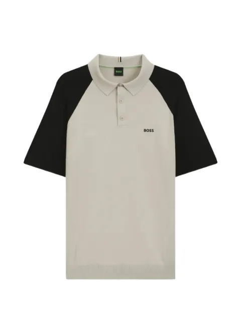 BOSS logo-embroidered polo shirt Neutrals 50563393