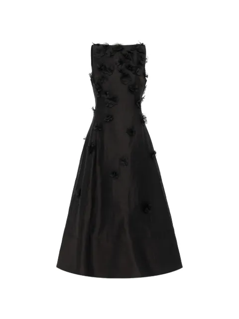 Leo Lin Cleo petal-embellished midi dress Black LLPF26023