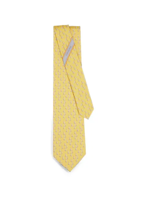 Ferragamo Catamarano sailboat-print tie Yellow 794603