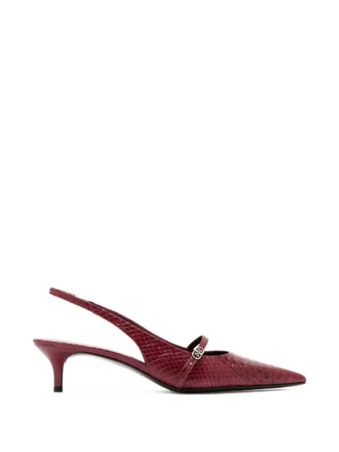 Tory Burch Double T snakeskin-effect pumps Red 182811
