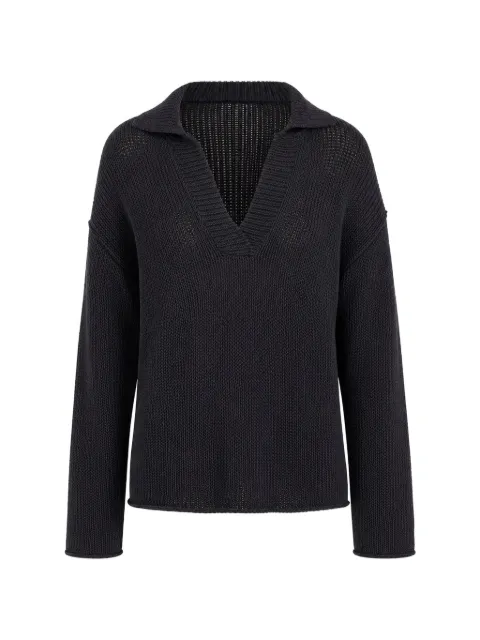 Vince coated-cotton polo sweater Blue V184079881