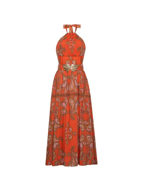 Cara Cara Dena paisley-print belted maxi dress Orange 1632SC
