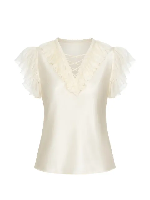 Ulla Johnson Ilyana ruffled silk blouse Neutrals PF260212