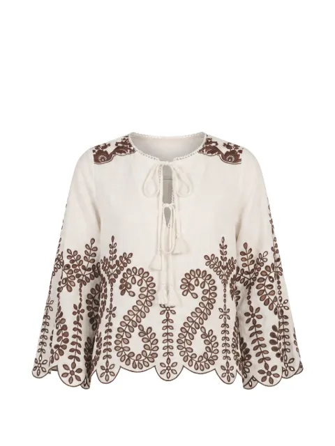 Christy Lynn Kora embroidered blouse Neutrals CLB443F58CE