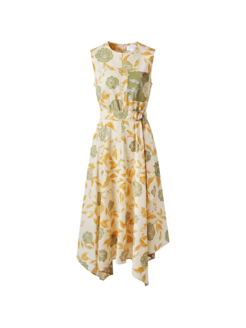 Tanya Taylor Myra floral-print asymmetric dress Neutrals P26D349744