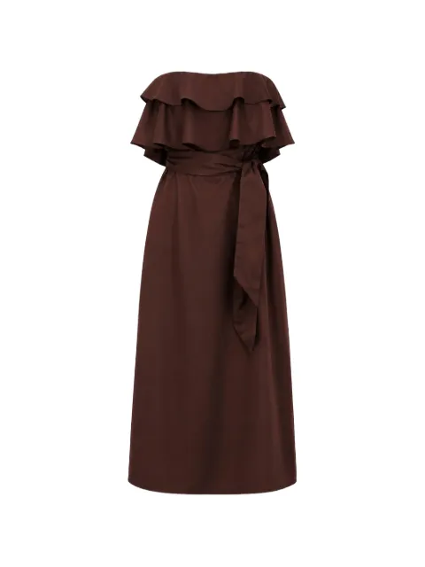 Hanita ruffled-detail belted dress Brown HV38234597EBANO