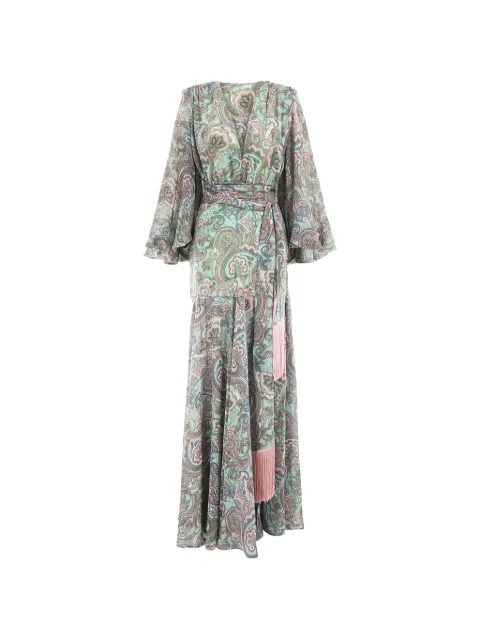 Bronx and Banco paisley-print gown Green BB26S039BLUP