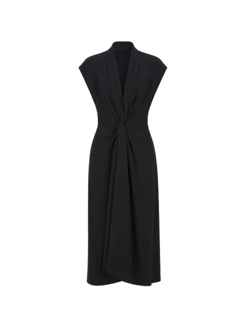 Hanita knot-detail draped midi dress Black HV37644558NERO